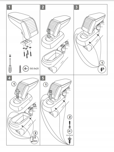 Rati V01671 ПІДЛОКІТНИКИ ARMSTER S + M Fiat Panda 03-12