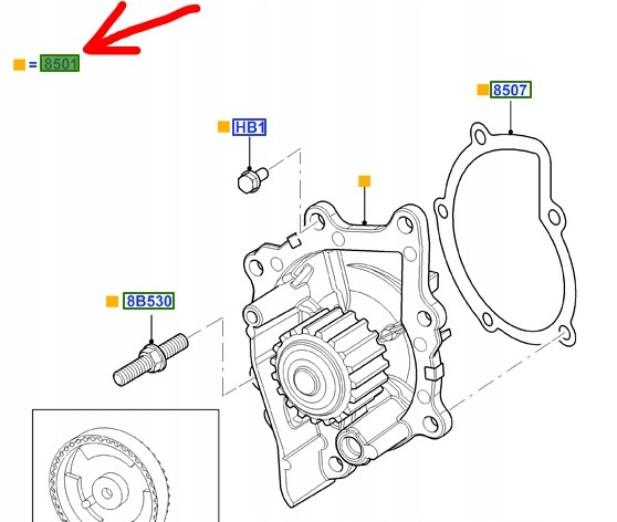 Ford OE 3M5Q-8591-EA ВОДЯНИЙ НАСОС 2.0 TDCI SMAX GALAXY MONDEO