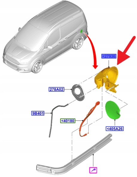 Ford OE КРИШКА ГОРЛОВИНИ ПАЛИВНОГО БАКА FORD COURIER 2014- ОРИГІНАЛ (OEM/OE) 1857059 _ ET76-A27936-AC