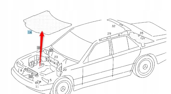Febi Bilstein 124 682 07 26 КРІШКА ДВИГУНА MERCEDES W124 FEBI