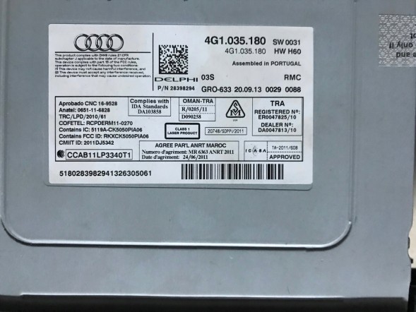 Audi OE Мультимедіа RMC AUDI A7 LIFT 4G1035180