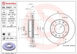 09 D431 11 BREMBO ГАЛЬМІВНИЙ ДИСК