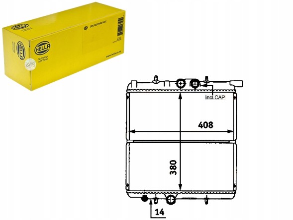 Hella 8MK 376 718-251 HEL/ZS Охолоджувач двигуна hella 133037 1330b4 133312 13332