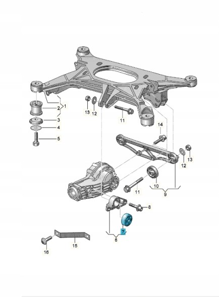 Volkswagen OE Гумово-металевий елемент 8E0599381B OE