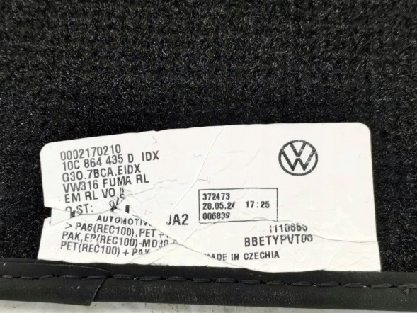 Volkswagen OE 11C863011D, DWP525509OE ВЕЛЮРОВІ КИЛИМКИ КОМПЛЕКТ VW ID.4 ID4 11C863011D IDX UK RHD ORG