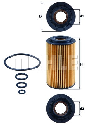 OX153 7D MAHLE ORIGINAL Фільтр мастил