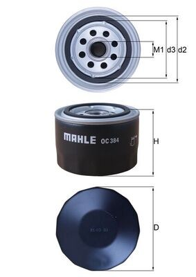 OC384 MAHLE ORIGINAL Фільтр мастил