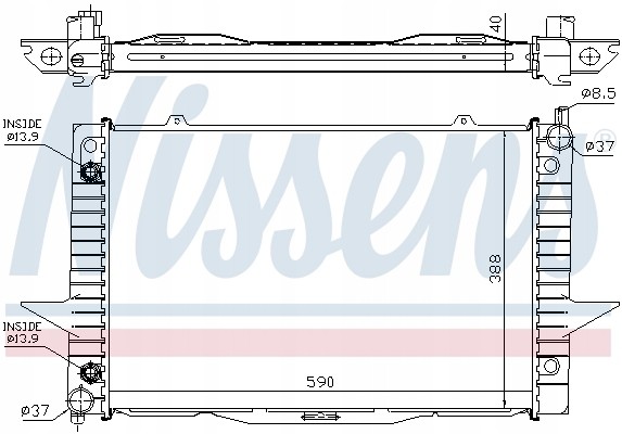 Nissens 65548A Радіатор, система охолодження двигуна nissens 65548a