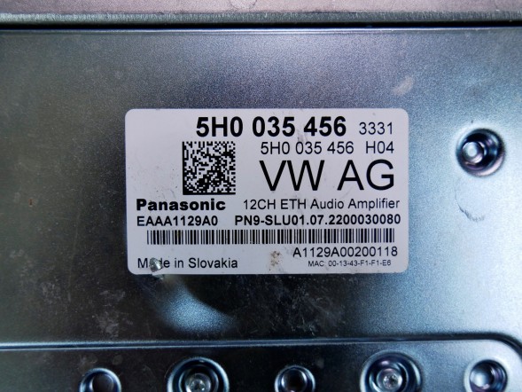 Volkswagen OE Wzmacniacz 5H0035456 VW GOLF 8 VIII 5H0 Підсилювач 5Н0035456 VW GOLF 8 VIII 5H0