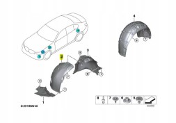 BMW OE 51717340910 БМВ права передня арка колеса передня частина 3 G20