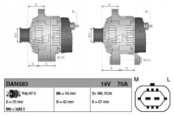 Denso DAN583 Альтернатор 70а dan583 denso