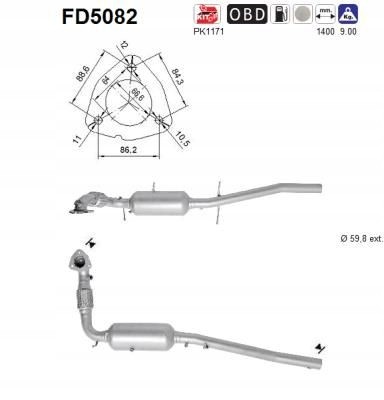 AS FD5082 As сажовий фільтр dpf + кат форд турнео/транзит 2,2tdci євро 5 євро