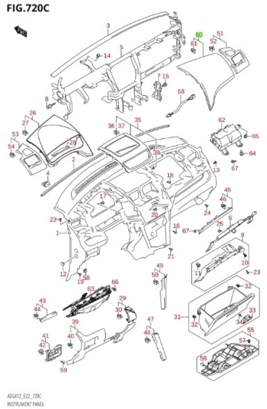 Suzuki OE 73910-68L10-5PK SUZUKI SWIFT MK7 13-16- ЧОХАЛ НА СУМКУ ПАСАЖ