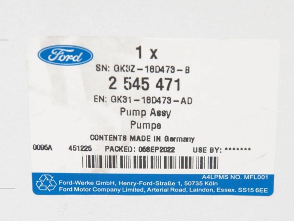Ford OE GK31-18D473-AD Водяний насос обігрівача ford transit 16- 19-