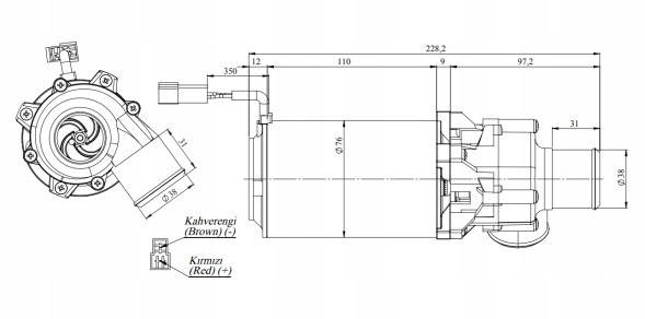 Китай 5 704 200 120 003 Водяна помпа KORMAS 12V 4500 л/год для автономного обігрівача WEBASTO