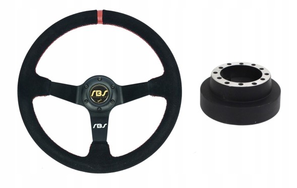 RBS Technology RBS-KZ-02+E46 Спортивне кермо RBS Technology замшеве 35/9см + наба BMW E46