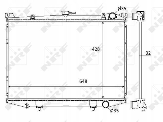 NRF 59114 Охолоджувач двигуна (ручний) nissan pick up, terrano i 2.4/3.0 01.90-02.98