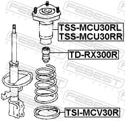 TSS MCU30RR FEBEST Вузол опорного підшипника амортизаційної стійки
