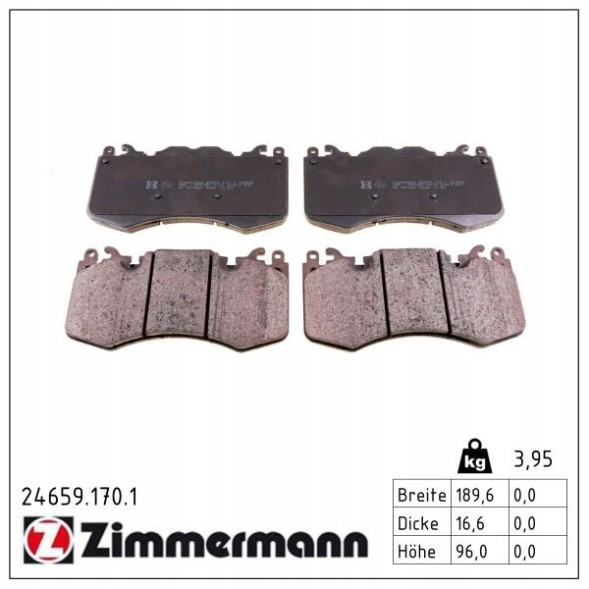 Zimmermann 24659.170.1 Zimmermann 24659.170.1 гальмівні колодки передні land rover discov range rover