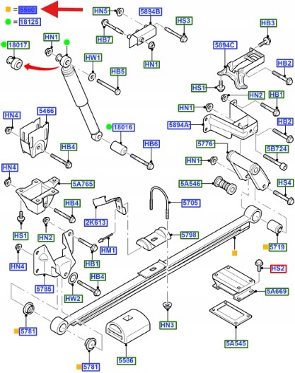 Ford OE ПРУЖИНА ЗАДНЯ З ДВОМА ЧАСТКАМИ FORD TRANSIT MK6 1788915 _ 6C11-5560-FF