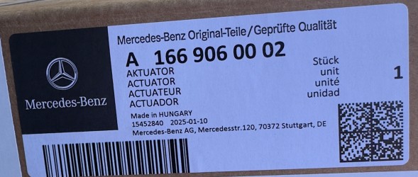 Mercedes-Benz OE NABOJ PIROTECHNICZNY MASKI PRAWY LEWY MERCEDES GLE W166 W292 ORYGINAL NOWY 1669060002 ПАТРОН ПІРОТЕХНІЧНИЙ КАПОТ ПРАВИЙ ЛІВИЙ MERCEDES GLE W166 W292 OM 1669060002