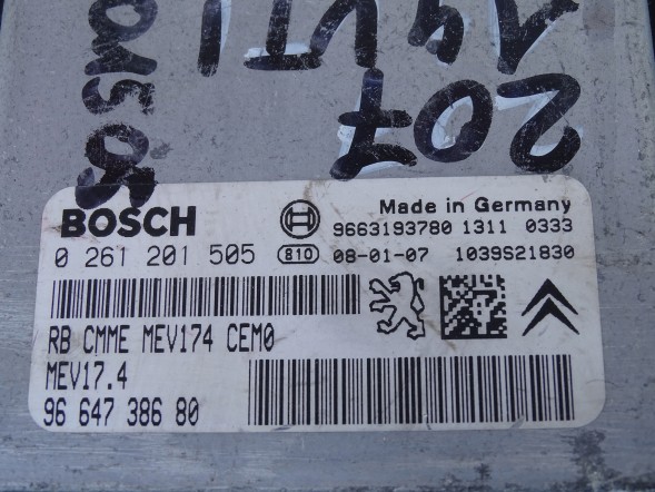 Peugeot OE 0261201505 9664738680 BSI 2004 P02-00 9663798180 КОМП'ЮТЕР КЕРУВАННЯ ДВИГУНОМ PEUGEOT 1.4 1.6 VTI