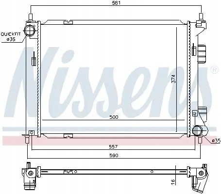 Nissens 67603 Охолоджувач води 67603 nissens hyundai kia venga