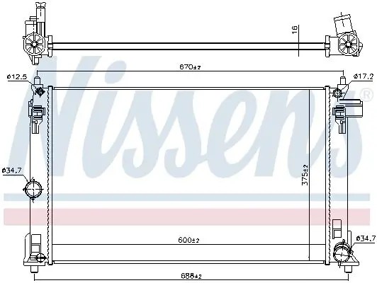 Nissens 606838 Охолоджувач води 606838 nissens