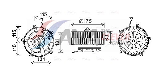 V-maxzone Part VIC-309745 Електричний двигун вентилятора AVA для BMW 7 (E65, E66, E67); ROLLS-ROYCE