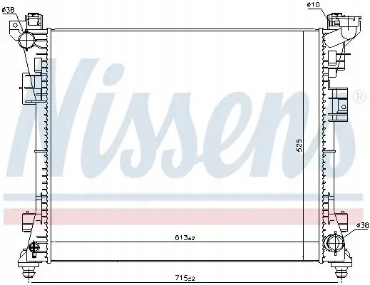 Nissens 61034 Охолоджувач води 61034 nissens chrysler dodge lancia
