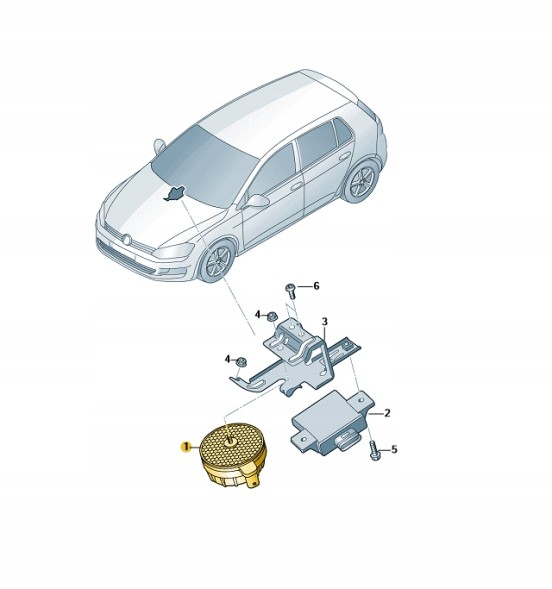 SKODA OE 3QF907601 ЕЛЕМЕНТ ВИКОНАННЯ ІМІТАТОРА ЗВУКУ ДВИГУНА OCTAVIA IV