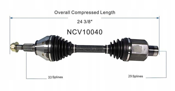 GSP CV10040 2 68028398AA, RL028398AA Піввісь комплектна передня ліва права dodge ram 1500 gen iv v 4х4 2012-2024