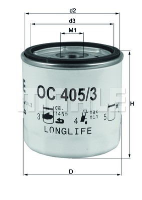 OC405 3 MAHLE ORIGINAL Фільтр мастил
