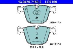 ATE 13.0470-7169.2/ZAW Гальмівні колодки задні 13.0470-7169.2 ate bmw 1 3 5