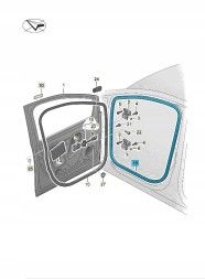 Volkswagen OE 7N0867912C9B9 Ущільнювач дверей внутрішній правий ASO VW SEAT