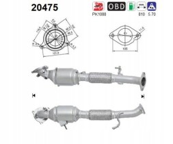 CHINA 20475 As catalyst asc20475 каталізарот форд 1,5/1,6 ecoboost куга 12- євро 5