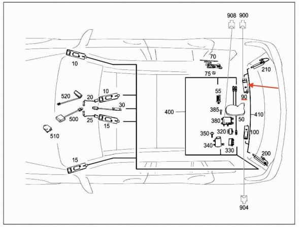 Mercedes-Benz OE NOWY ORYGINALNY MODUŁ WZMACNIACZ ANTENY PRAWY MERCEDES GLK X204 A2048202389 МОДУЛЬ ПІДСИЛЮВАЧА АНТЕНИ ПРАВИЙ MERCEDES GLK X204 A2048202389