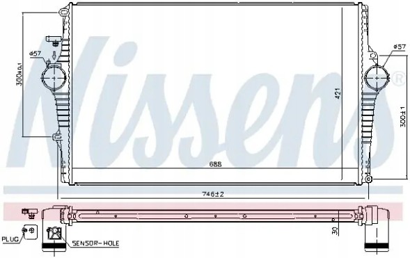 Nissens 969001 Інтеркулер охолодження повітря 969001 nissens