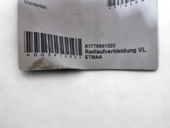 Mercedes-Benz OE A1776901303 N017 MERCEDES W177 ПЕРЕДНЯ КОЛІСНА АРКА ЛІВА A1776901303