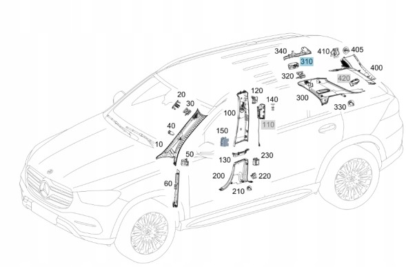 Mercedes-Benz OE A16769205008T92 ЗАГЛУШКА AIRBAG СТІЙКИ C MERCEDES GLE БЕЖЕВА