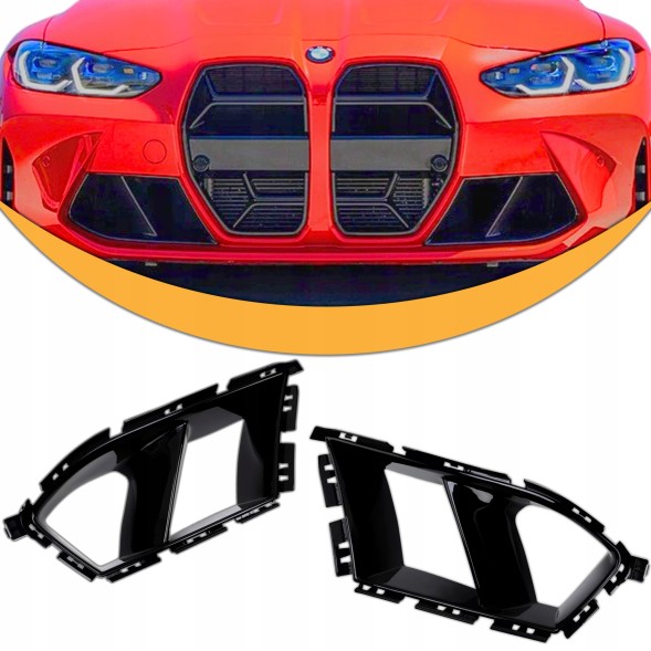 Китай Wloty powietrza BMW G80 G82 Czarny Połysk Повітрозабірники BMW G80 G82 M3 M4 Решітки Чорний Глянець Чорні Ніздрі Решітка Радіатора