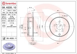 08 A335 10 BREMBO Диск гальмівний