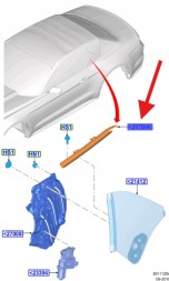 Ford OE УЩІЛЬНЮВАЧ СКЛА ЗАДНЬОГО ПРАВИЙ MUSTANG 2015- OE 2163131 _ JR3B-76297B06-AA