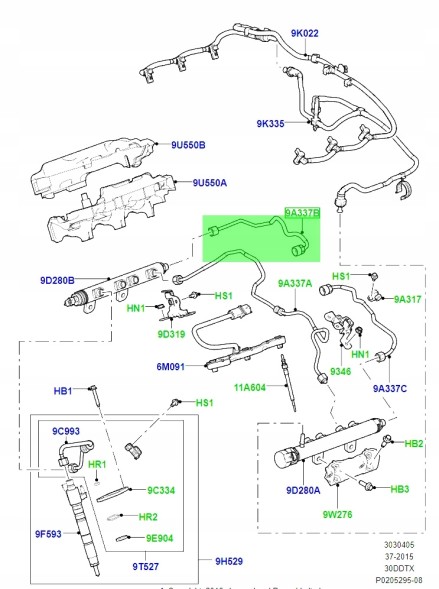 Land Rover OE LR013481, JDE10759 Паливний шланг трубка JAGUAR RANGE ROVER 3.0D LR013481 JDE10759