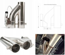 RBS Technology RBS-PY-03 RBS СПОРТИВНА ЕЛЕКТРИЧНА ДРОСЕЛЬНА ЗАСЛІНКА ТЮНІНГ 2x МЕТЕЛИКИ Y-PIPE 2,5-ДЮЙМОВА