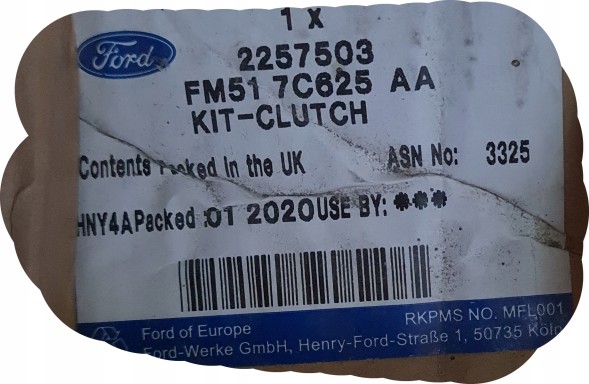 Ford OE 2257503OE Комплект зчеплення Ford 1.5 TDCI Mondeo mk5 Connect Focus Kuga C-Max