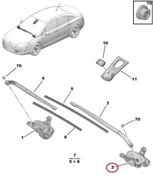 Citroen OE Citroen C5 III X7 Silniczek wycieraczki lewy przód ORYGINAŁ 6405LC Новий oe двигун склоочисника лівий citroen c5 iii 08-14 6405.Lc 6405lc