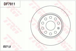 TRW GDB1841 + DF7911 SKODA YETI (5L) Колодки + диски задні TRW SKODA YETI 5L 272 мм