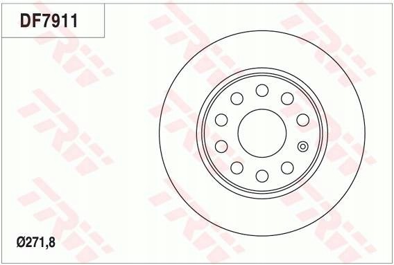 TRW GDB1841 + DF7911 SKODA YETI (5L) Колодки + диски задні TRW SKODA YETI 5L 272 мм