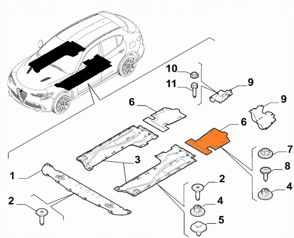 Alfa Romeo OE 50552338 Кришка ходової задня ліва Alfa Romeo Stelvio 2.2
